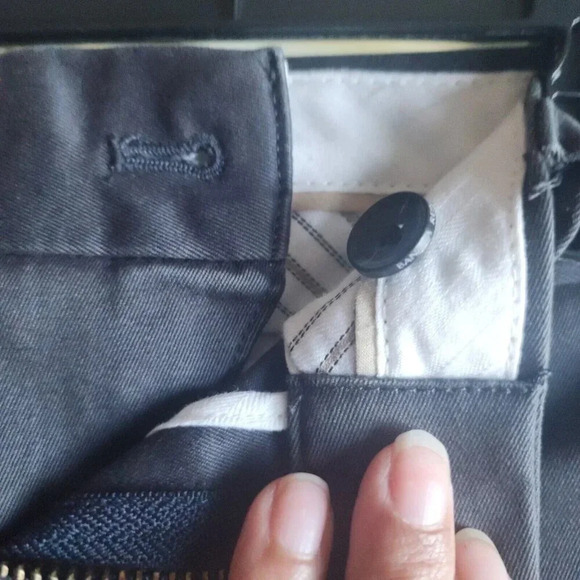 Banana Republic Chino Pants Charcoal Gray Fulton Skinny Fit Size 33 x 32 - Picture 8 of 12